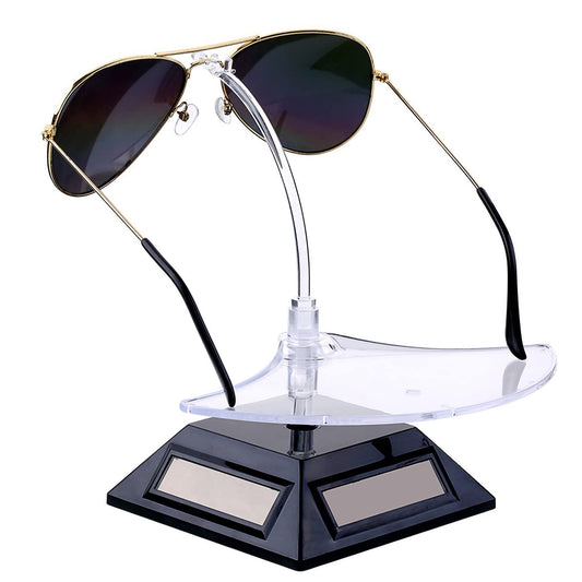 SYGA Solar Rotary Display Phone Watch Jewelry Stand Glasses Frame Stand Digital Display Stand Light Energy Automatic 360 Turntable (Watch Black)