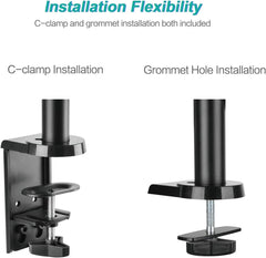 SYGA Monitor Stand Arm Desk Mount Fully Height Adjustable Bracket with C-Clamp & Gronment 180°Tilt Rotation Supports 22 to 35 Inch Monitors and TV - Single MSE03