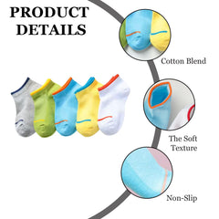 MOMISY 5 Pairs Girl Boys Tube Socks Toddlers Infant Solid Color Boat Spring and Autumn Socks Stretch Baby kids Sock (IN, Age, 6 Years, 8 Years, 1Striped)
