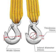 Syga Metal, Nylon Emergency Rope car Traction Rope Load Bearing 3 tons Trailer with Off-Road Trailer Hook, 3 m (Medium, Yellow)