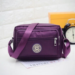 MOMISY Women Mobile Cellphone Messenger Bag Ladies Nylon Shoulder Cross Body Long Strap for College, Outing, Travelling, Work (Small, Purple)
