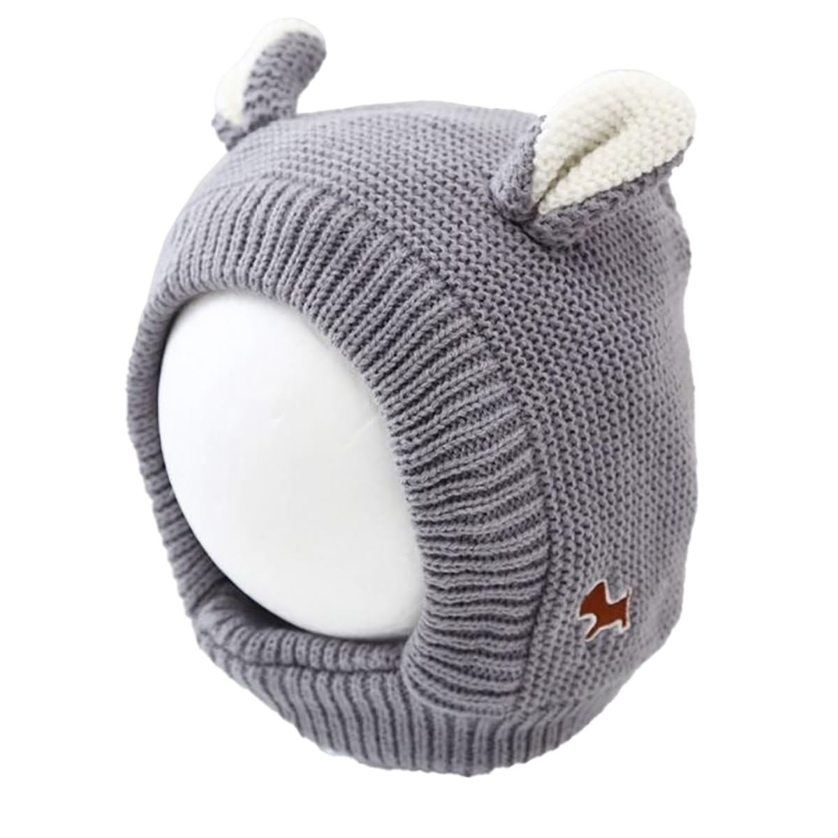 SYGA Winter Warm Ear Protection Knitted Woolen Unisex Baby Hat (2-6 Year) Grey