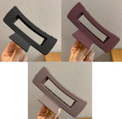 MOMISY Non slip Hair Claw Clutcher Clips for Women Big Jelly Jaw Clip Clamps for Girls Accessories for Long Thick Hair (10 cm, Square, 3)