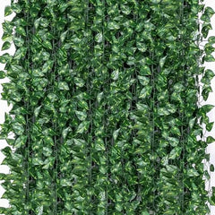 Go Hooked Artificial Hanging Creeper for Home Décor (Pack of 8, 6 Ft) | Money Plant Leaf Garland with 30 Leaves Each | Plastic Decorative Creeper for Balcony, Walls, Garden Decoration