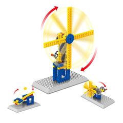Syga 50 pcs 3 in 1 Structures Plastic Building Windmill, Small Windmill, Catapult (1302)- Multi Color