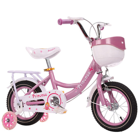 SYGA Princess Bicycles for Kids 5-9 Years Children's Basket Bicycle Magnesium Alloy (18INCH,Pink)