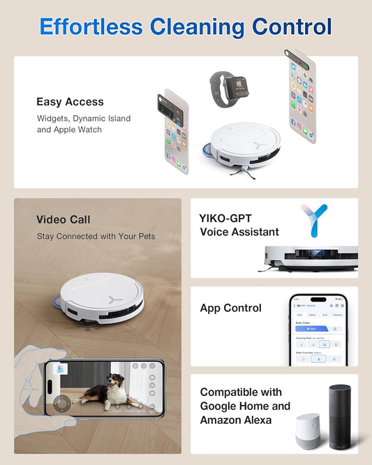 ECOVACS Deebot T50 PRO Omni 2 In 1 Robot Vacuum Cleaner & Mop,2025 Launch,15000 Pa Suction,6400 Mah Battery,8.1Cm Ultra-Thin,Zerotangle 2.0,AIVI 3.0 Obstacle Avoidance,Auto Wash/Dry/Refill,320 Mins