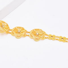 SYGA Women Flower Waist Chain Retro Gold Belt Ethnic Style Adjustable Navel Chain Alloy Waist Gold