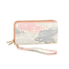 SYGA Women's  Zip-Around  Wallet with Flower Pattern, Card and Coin Holder