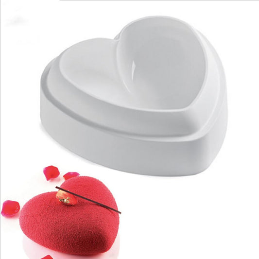 Syga Silicon Single Hole Heart Shape Mousse Cake Mold French Dessert Baking Cake Mould White