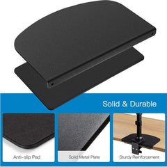 Nilapro- Steel Monitor Mount Reinforcement Plate for Thin, Glass and Other Fragile Tabletop, Steel Bracket Plate Fits Most Monitor Stand C Clamp Installation