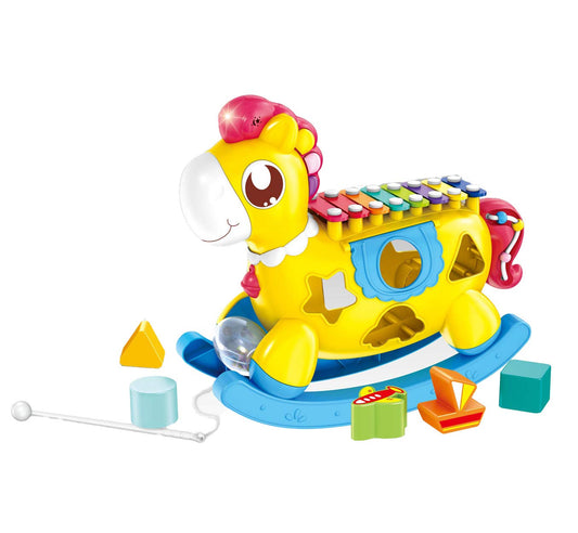 SYGA Happy Pony Musical Toy Best Gift for Kids Newest Xylophone Toy with Light and Music