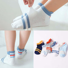 MOMISY 5 Pairs Tube Socks for children Toddlers Infant Baby Girl Boys (2Striped, 9 Year to 12 Year)