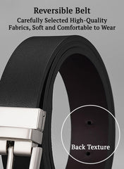 SYGA Men's PU Leather Belt, Casual Plain Pattern,122 cm Length, 3.3 cm Width (Black + Coffee)