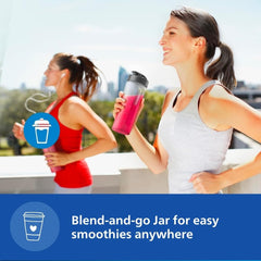 Philips HR2603/90 Mini Blender Mixer Grinder | Smoothie Maker | 350W Power | 3-Jar Capacity | With Variable Speed Control | Perfect for Smoothies, Mixing & More, Black