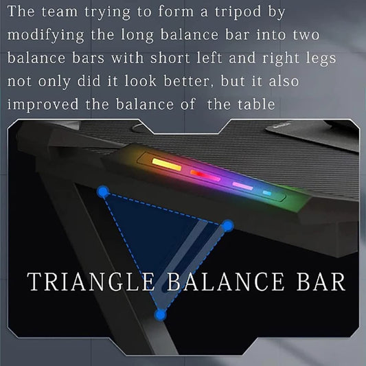 Syga RGB Gaming Table Ergonomic Computer Table Black Armor and RGB Light Gaming Table (120 X 60 CM)