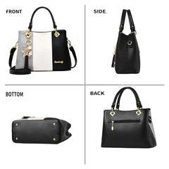 SYGA Handbags for Women with Multiple Internal Pockets in Pretty Color Combination, Women's Satchel Handbag(BLACK)