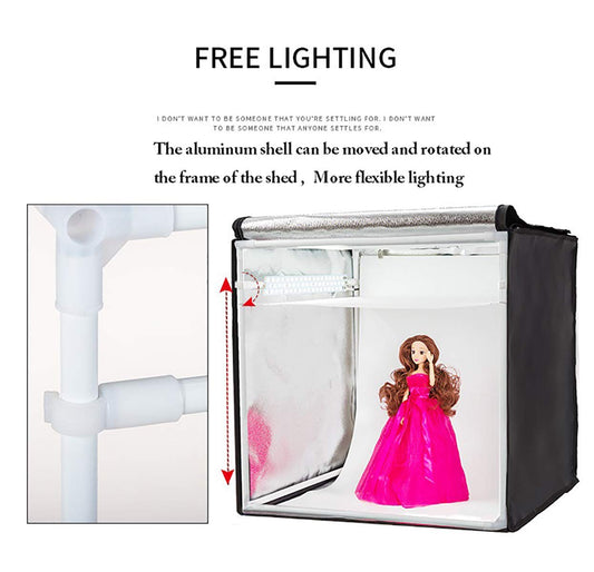SYGA Light Box Photo Studio 50Cm x 50 cm Professional Photography Tent with LED Lights