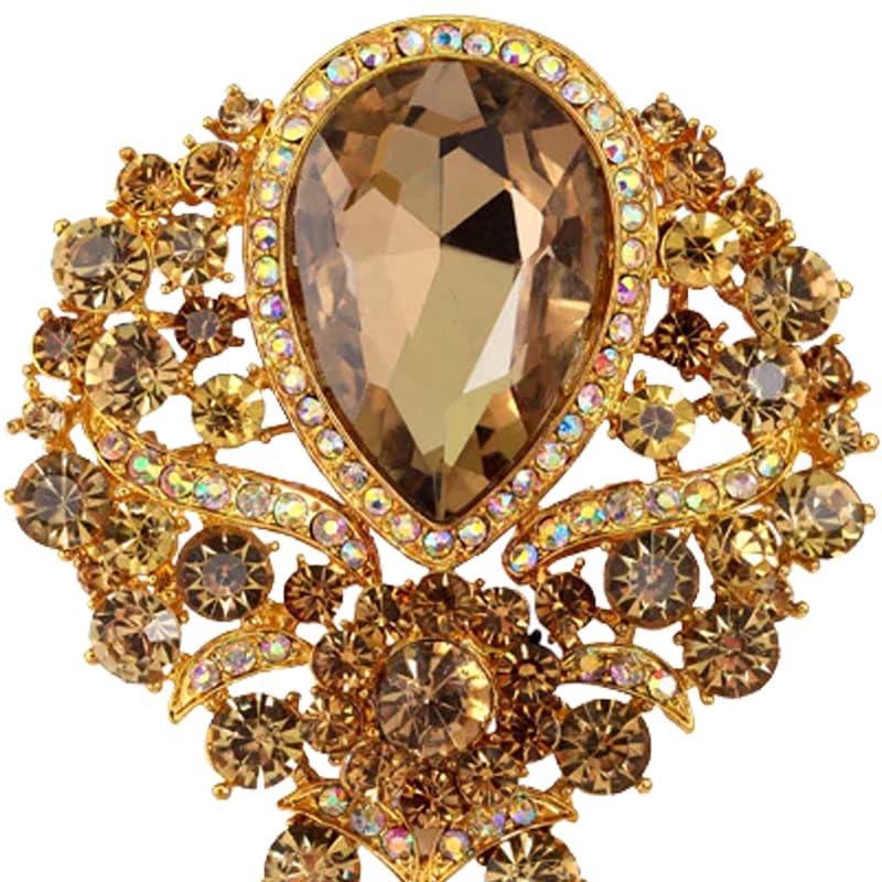 SYGA Brooch Pin Fashion Crystal Rhinestone Jewellery Pin Vintage Clothing Accessories Decoration Champagne Glass Pendant Brooches For Women- S243