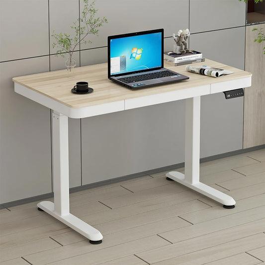 SYGA Medis Electric Lift Table Standing Desk Desk Computer Desktop Table Liftable Table Frame Table Leg Computer Desk(120 X 60 CM Wood)