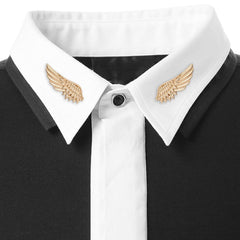 SYGA Fashion Shirt Collar Buckle Brooch High-end Punk Wing Collar Pin Retro Jewelry Clothes Accessories - Gold