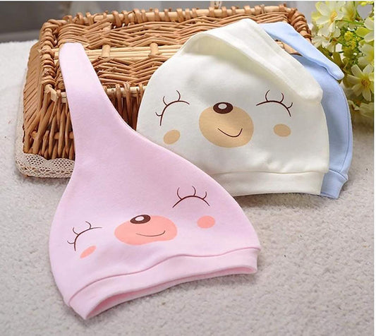 SYGA Newborn Baby Cap Soft & Cotton Close Eye Design Unisex Small Cap 0-6 Month Blue