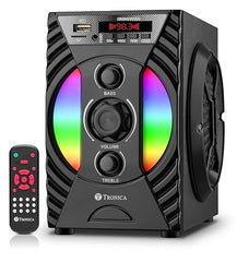 TRONICA Enjoy V2 30W Bluetooth Home Theater Speaker | Wooden Multimedia System for TV, Mobile, Laptop | Supports USB, AUX, FM, Remote & LED Display | Bass Cinematic Sound for Movies, Music & Gaming
