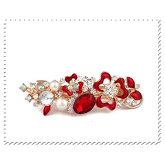 SYGA Women Rhinestone Hair Buckle Flexible Clip Hair Pin Adult Head Top Buckle Hair Accessories For Women, Girls - HJ0305 White