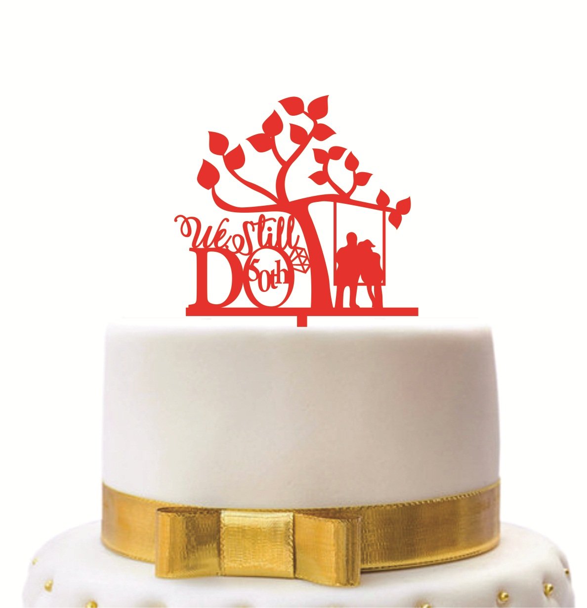 DecuT Red We Still Do 50th Cake Topper