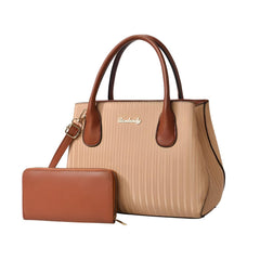 SYGA Pack of 2 Women's Handbag and Clutch Set Stylish Contrast Color Shoulder & Messenger Bag | Elegant Macaron Stitching Design