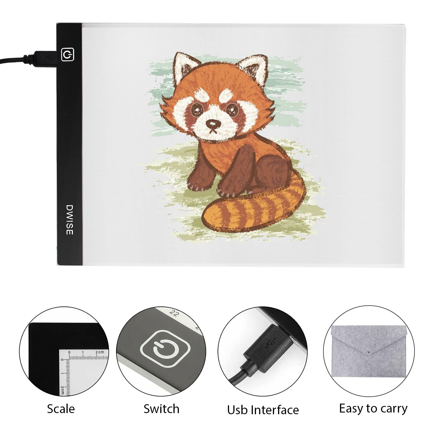 SYGA A4 Size LED Lighted Drawing Tracing Board 3 Adjustable Brightness Touch Button