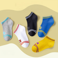 MOMISY 5 Pairs Baby kids Girl Boys Toddlers InfantmCotton Stretch Baby Socks (IN, Age, 3 Years, 5 Years, 4StripeNumber)