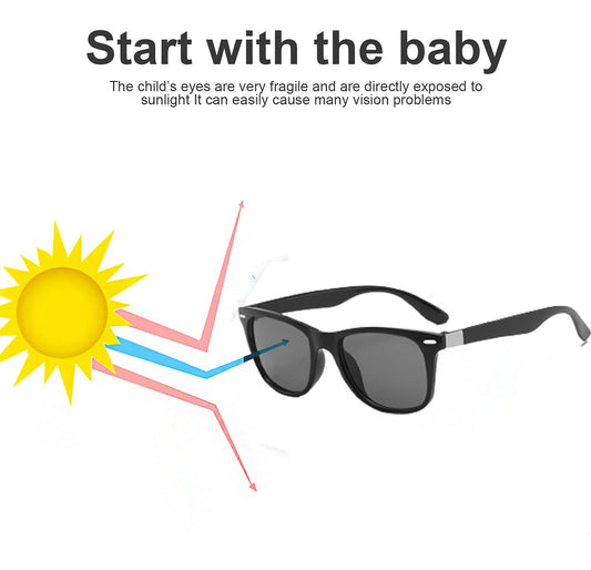 SYGA Kids Goggles, Modern Stylish Eyewears for Boy's and Girls, WayFarer Style - Black
