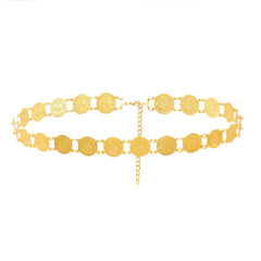 SYGA Women's Cross-Border Ethnic Retro Ring Coin Design Waist Chain Ladies Decorative Belly Dance Metal Belt(Gold)