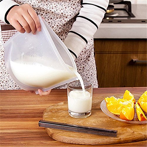 SYGA 1 Piece Silicon Food Storage Bags Refrigerator & Dishwasher Safe Bags (Color May Vary)