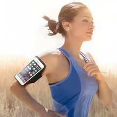 MOMISY Armband Arm Band Bag for Mobile for Cycling, Running, Jogging, Gym Exercise, Outdoor Sports Waterproof Compatible with iPhone & Other Phones, Size up to 7.0 inch (Silver)