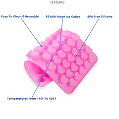 SYGA Xcellent Global Mini Pink Heart Shape Silicone Ice Cube/Chocolate Mold