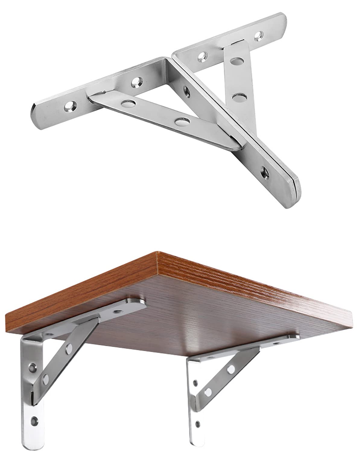 SYGA Stainless Steel Solid Thickened Triangular Bracket Wall-Mounted Rack Partition Support Layer Plate Support Bracket(150MM-LONG)
