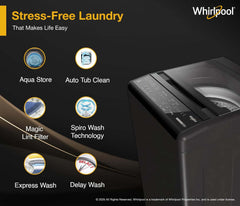 Whirlpool 7 kg Magic Clean 5 Star Fully Automatic Top Load Washing Machine Grey (MAGIC CLEAN 7.0 GENX GREY 5YMW)