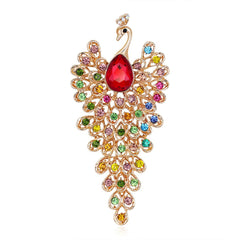SYGA Brooch Pin Fashion Crystal Rhinestone Jewellery Pin Vintage Clothing Accessories Decoration Peacock Brooches For Men's & Women- S253
