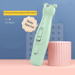 SYGA Electric Safe 5 in 1 Nail File Kit Grinder Clipper Trimmer Set for Newborn Toddler and Fingernails - Mint Green