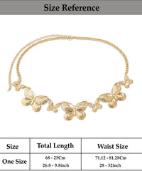 SYGA Women's Metal Waist Chain With Butterfly Pendant (Gold)