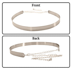 SYGA Women's Waist Chain, Iron Girdle, Women's Skirts,Dresses Versatile Metal Wide Accessories(wp191-2 silver)
