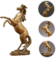 SYGA Atmospheric Golden Horse Resin Ornaments Home Office Wine Cabinet Bookcase TV Cabinet Model Room Decoration