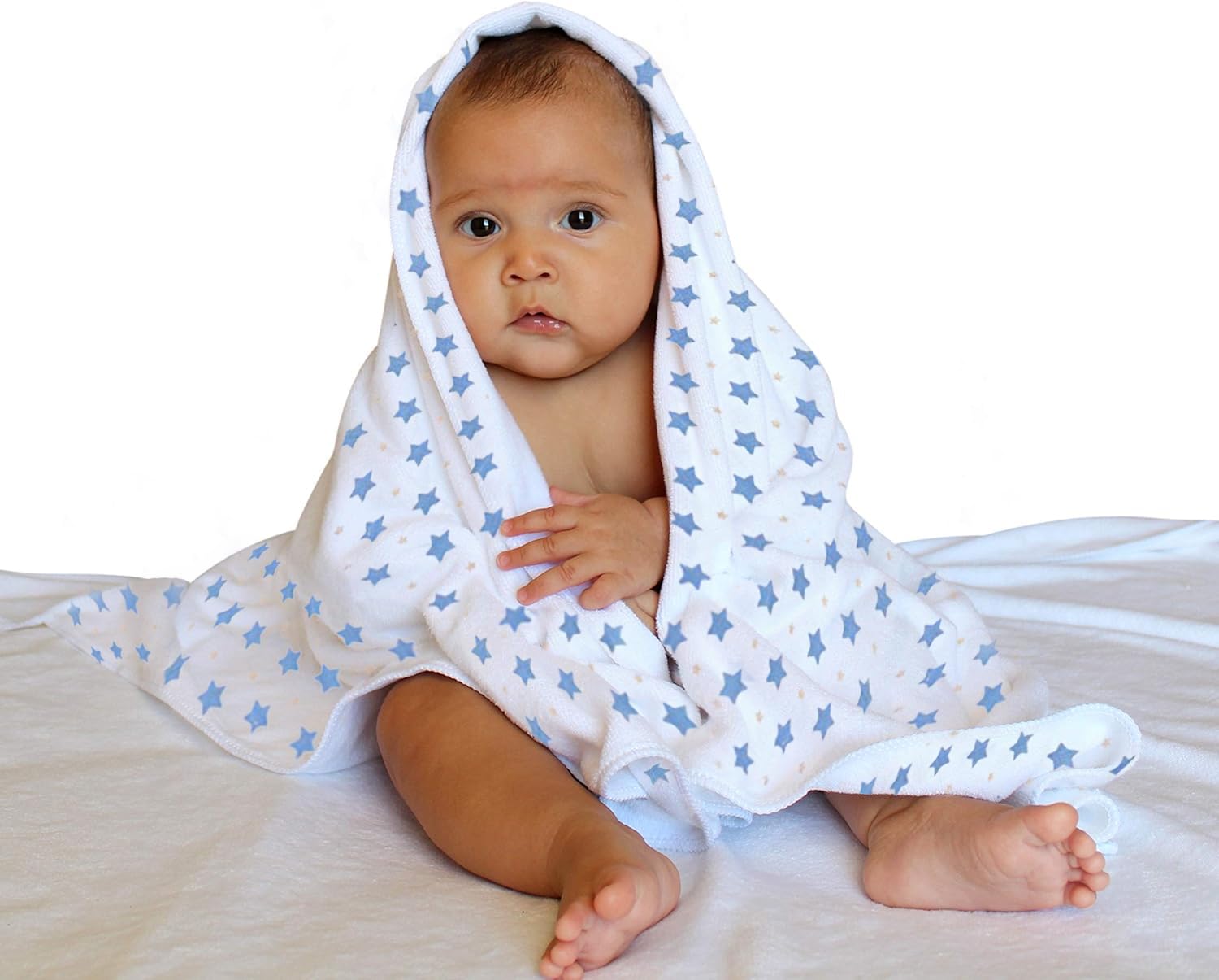 SYGA 1 Piece Organic Cotton Baby Muslin Swaddle_Blue Star