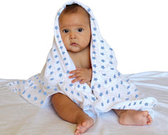SYGA 1 Piece Organic Cotton Baby Muslin Swaddle_Blue Star