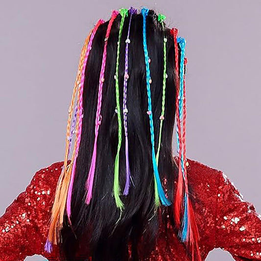 SYGA Girls Braided Wigs, Colorful Hair Accessories, Braided Hair Clips (Gripper beaded heart)