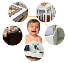 SYGA Pack of 2 Baby Safety Strip Furniture Edge Guard Cushion Corner Cover 2 Meter 6.5 feet Tape Infant Bump Protector (UShape_Brown)