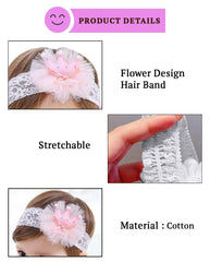 Baby Girl Headband with Flower, 0-3 Years, Silver