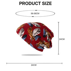 MOMISY Women Unisex Winter Beanie Hat & Neck Warmer | Knitted Multifunctional Scarf Cap with Letter Print | Warm Pullover Hat (in, Alpha, Free Size, FeatherMaroon)